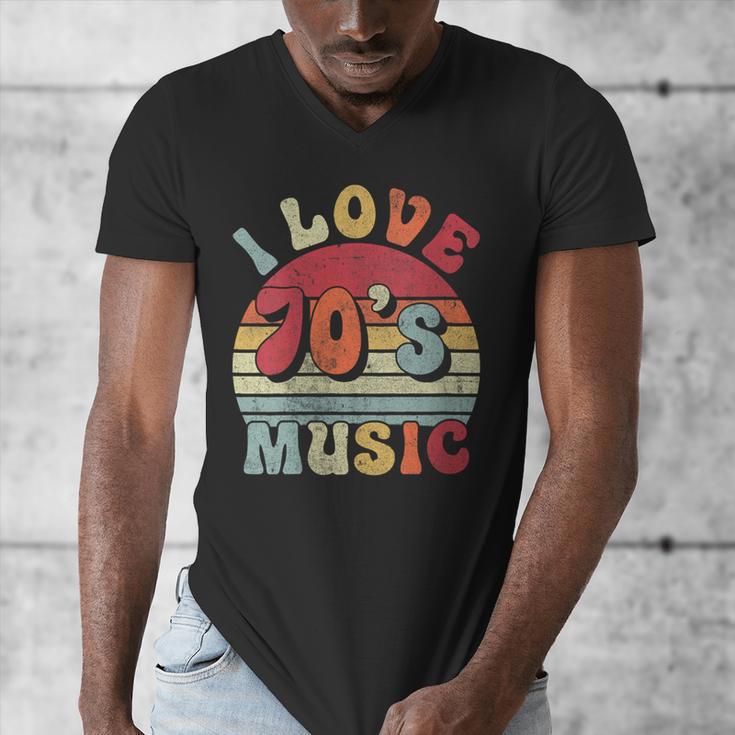 I Love 70's Music Retro Style Nostalgia Cassette 1970s Party Men's V-Neck T-Shirt