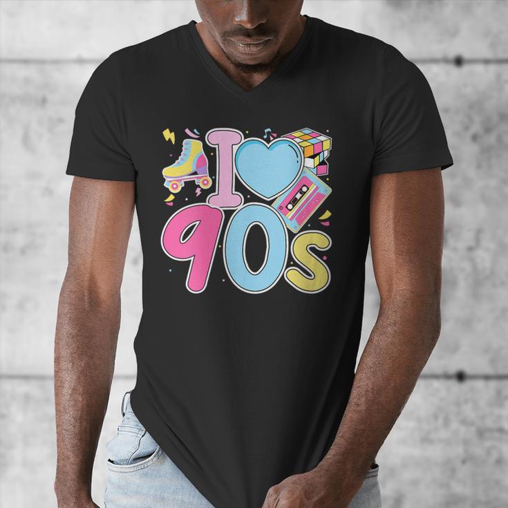 I Love 90's Retro Style Nostalgia Vibe 1990's Party Men's V-Neck T-Shirt