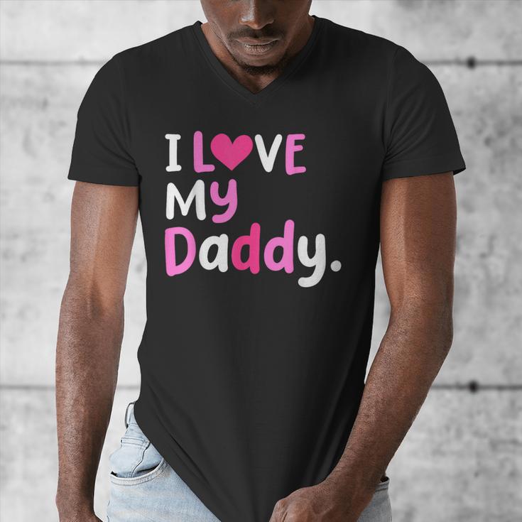 I Love My Daddy Best Dad Ever Father's Day Cool Kids Men's V-Neck T-Shirt