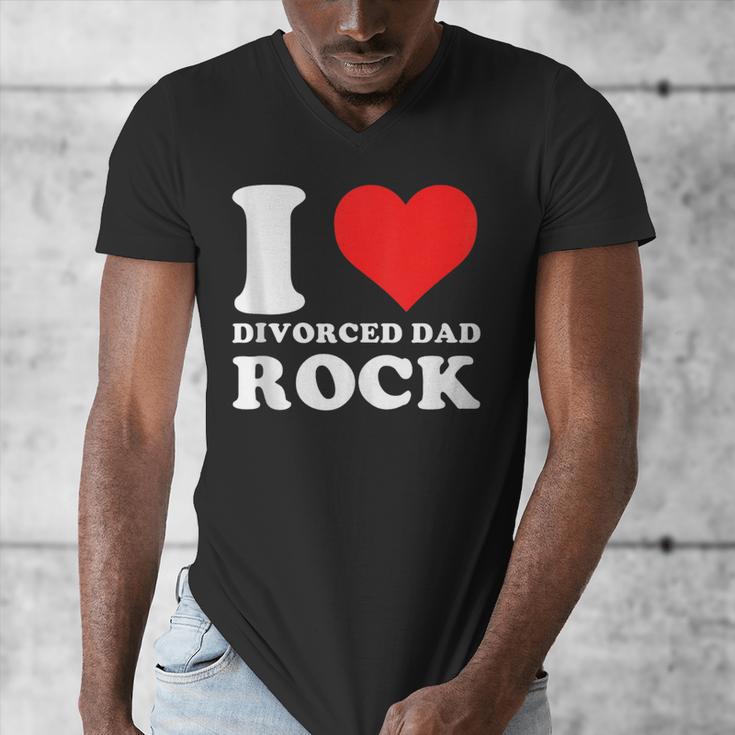 I Love Divorced Dad Rock Quote Men's V-Neck T-Shirt