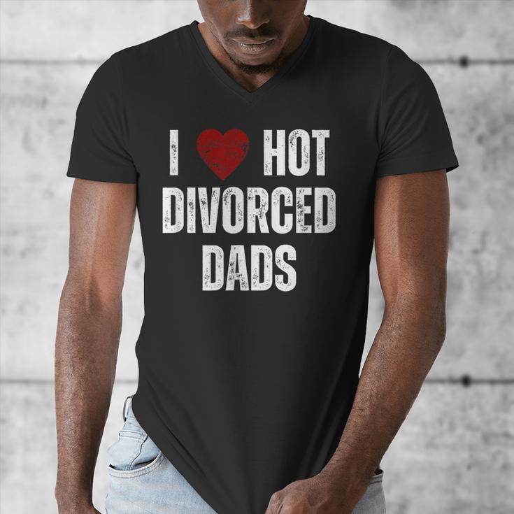I Love Hot Divorced Dads Red Hearts Men's V-Neck T-Shirt