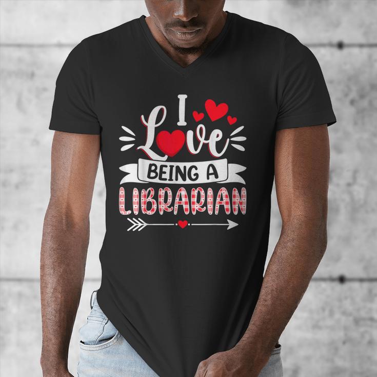 I Love Being A Librarian Library Book Valentine's Day Men's V-Neck T-Shirt
