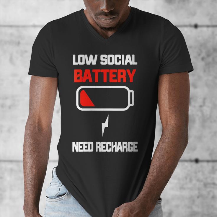 Low Social Battery Need Recharge Introvert Self-Care Men's V-Neck T-Shirt Low Social Battery Need Recharge Introvert Self-Care Men's V-Neck T-Shirt