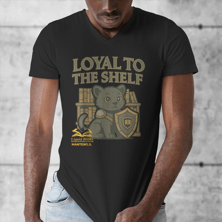 Loyal To The Shelf Knight Panther Book Lover Men's V-Neck T-Shirt