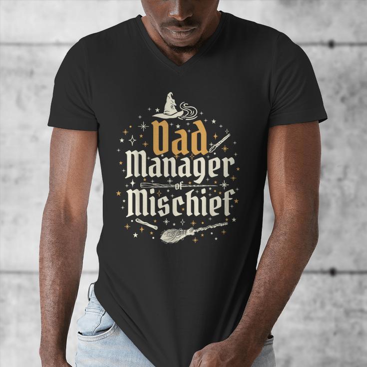 Magical Dad Manager Of Mischief Birthday Boys Girls Men's V-Neck T-Shirt