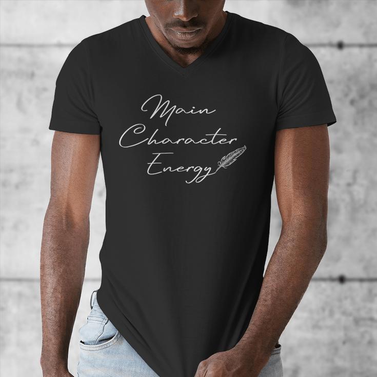 Main Character Energy Romance Book Reader Regency Men's V-Neck T-Shirt