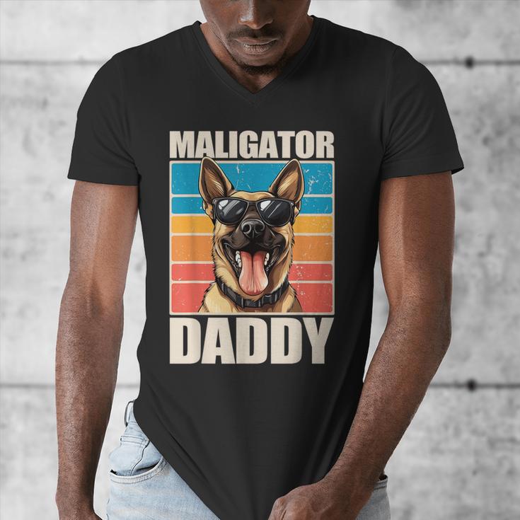 Malinois Dad Maligator Daddy Belgian Malinois Men's V-Neck T-Shirt Malinois Dad Maligator Daddy Belgian Malinois Men's V-Neck T-Shirt
