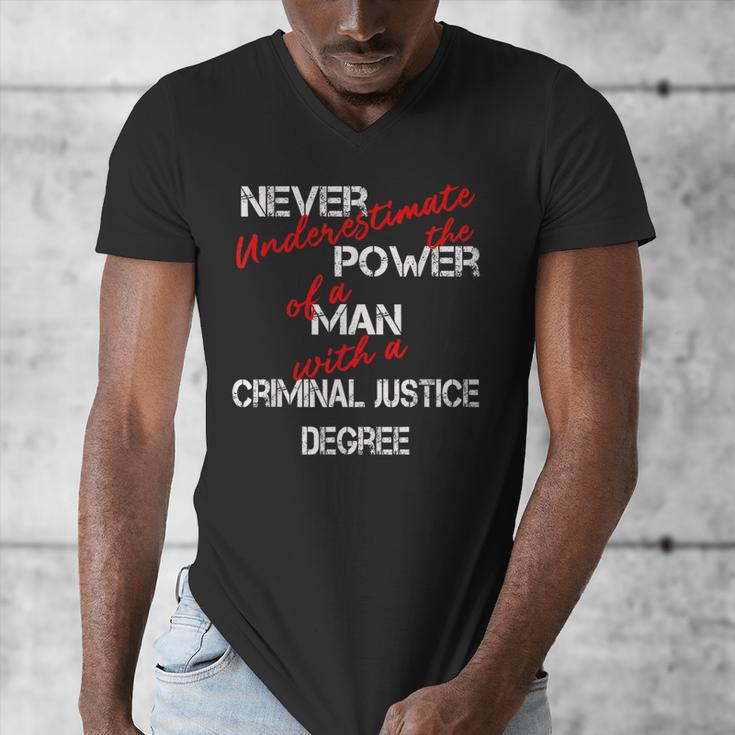 Man Criminal Justice Degree Graduation Or Career Men's V-Neck T-Shirt