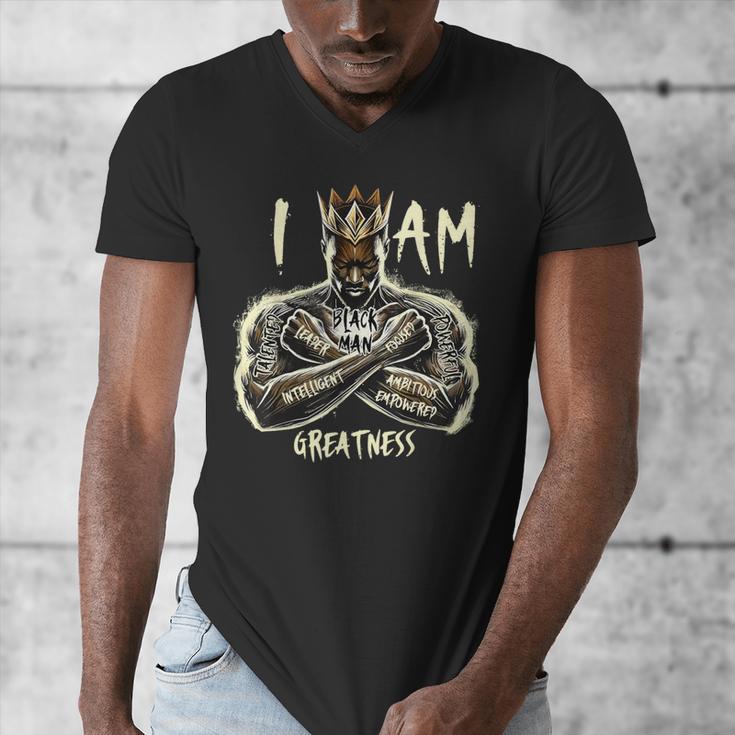 I Am Man King Powerful Dad Afro Melanin Men's V-Neck T-Shirt I Am Man King Powerful Dad Afro Melanin Men's V-Neck T-Shirt