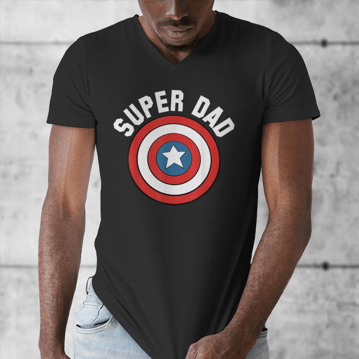 Marvel Father's Day Super Dad Captain America Shield Men's V-Neck T-Shirt