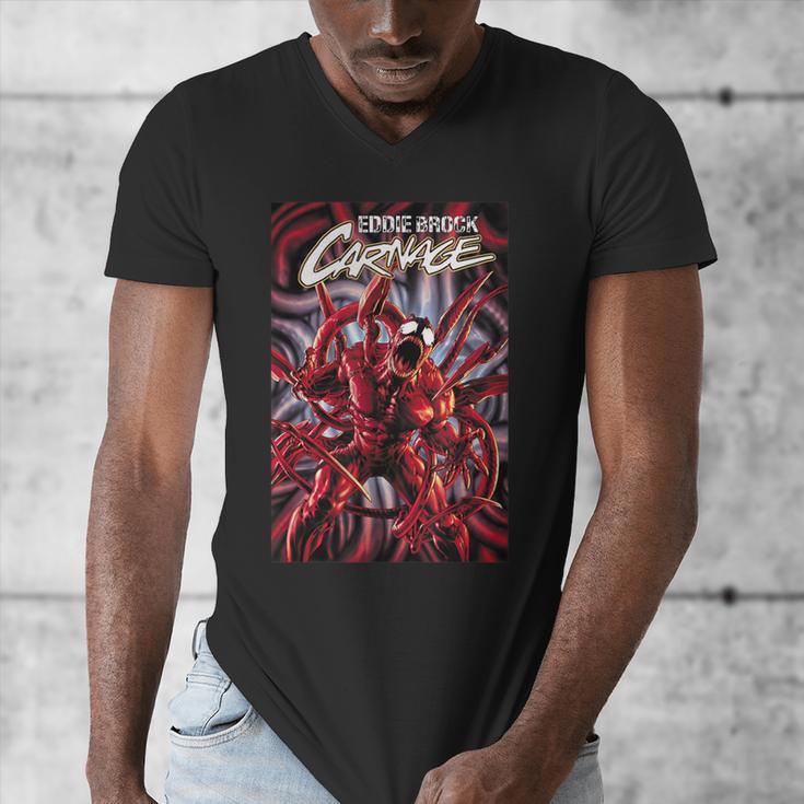 Marvel Spider-Man Eddie Brock Carnage Comic Book Cover Men's V-Neck T-Shirt Marvel Spider-Man Eddie Brock Carnage Comic Book Cover Men's V-Neck T-Shirt