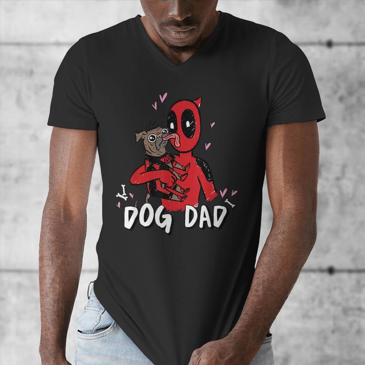 Marvel Super Heroes Pets Deadpool Loves Dogpool Dog Dad Men's V-Neck T-Shirt