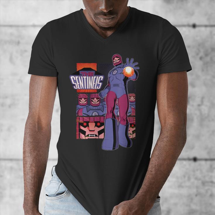 Marvel X-Men '97 Sentinels Vintage Classic Comic Book Panels Men's V-Neck T-Shirt