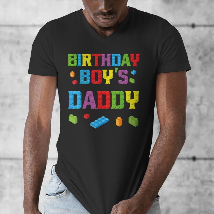 Master Builder Birthday Boy's Daddy Building Bricks Blocks Men's V-Neck T-Shirt