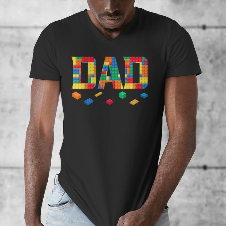 Master Builder Dad Birthday Boy Building Bricks Blocks Daddy Men's V-Neck T-Shirt Master Builder Dad Birthday Boy Building Bricks Blocks Daddy Men's V-Neck T-Shirt