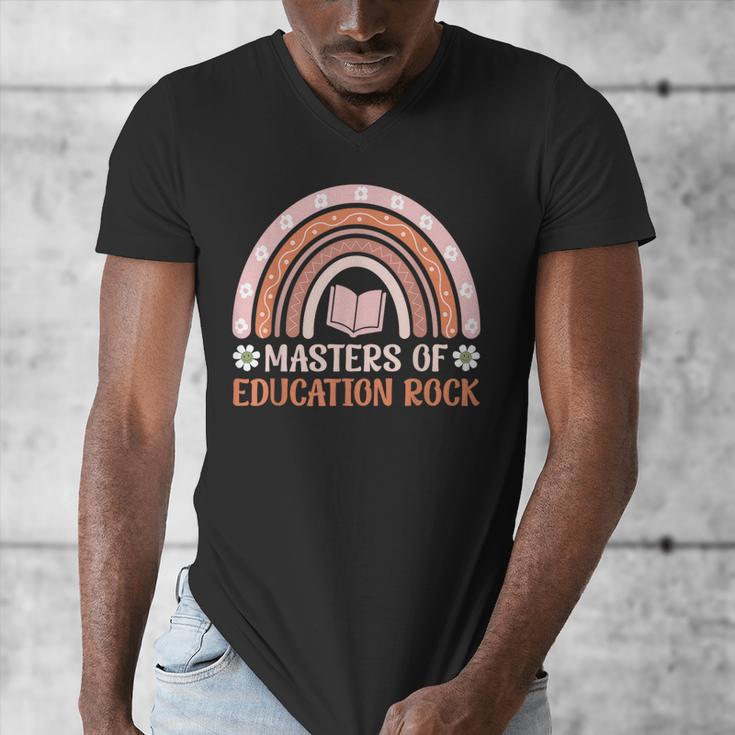 MASTER OF EDUCATION ROCK Master Graduation Men's V-Neck T-Shirt