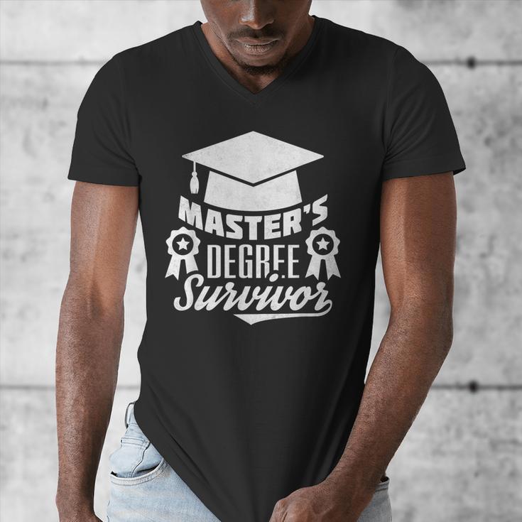 Master's Degree Survivor College Graduation Men's V-Neck T-Shirt