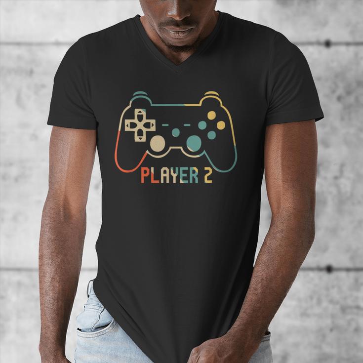 Matching Gamer Tee For Dad Mom & Kids Player 123 Men's V-Neck T-Shirt