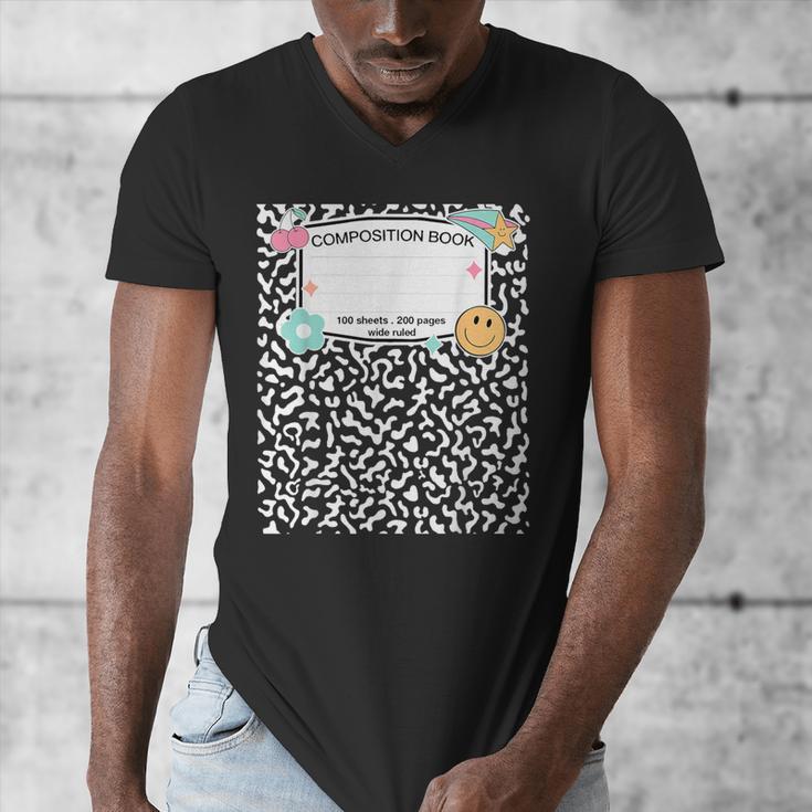 Matching Group Halloween Teacher Composition Book Notebook Men's V-Neck T-Shirt Matching Group Halloween Teacher Composition Book Notebook Men's V-Neck T-Shirt