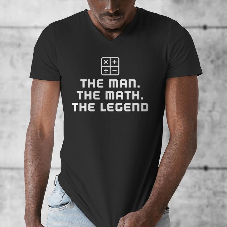 Math Teacher Shirts The Legend Graduation Retirement Men's V-Neck T-Shirt