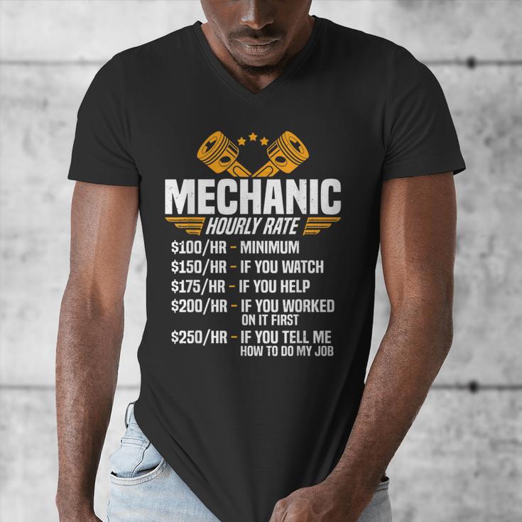 Mechanic Men Dad Hourly Rate Car Auto Garage Mechanic Men's V-Neck T-Shirt