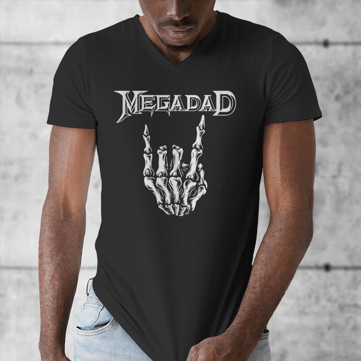 Megadad Retro 90s Hard Rock Band Heavy Metal Father's Day Men's V-Neck T-Shirt