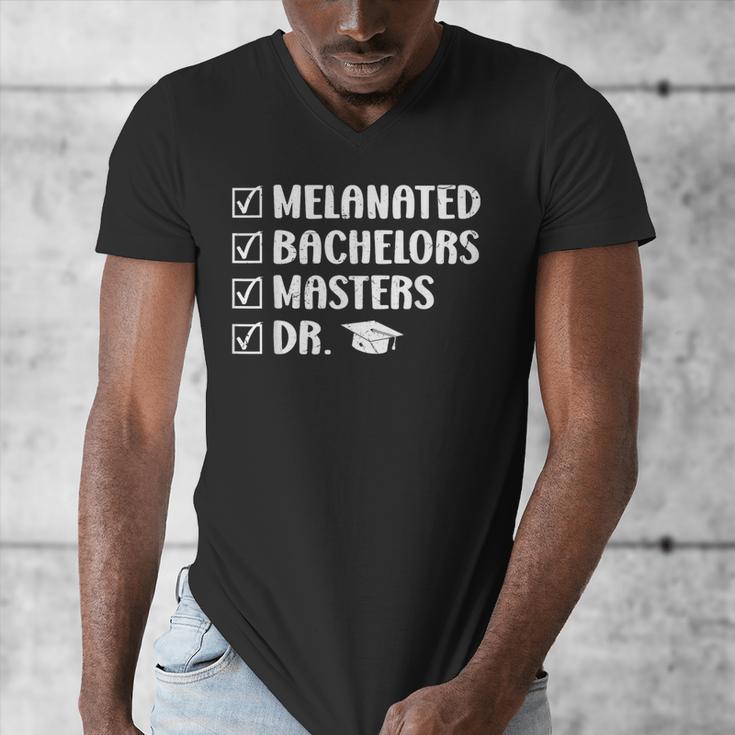 MELANATED BACHELORS MASTERS DR Doctor Graduation Men's V-Neck T-Shirt