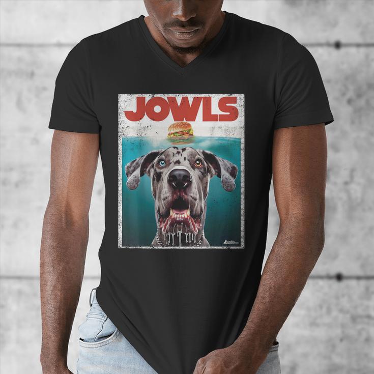 Merle Great Dane Jowls Paws Top Blue Eye Brown Dog Mom Dad For Men Women Girls Kids Men's V-Neck T-Shirt