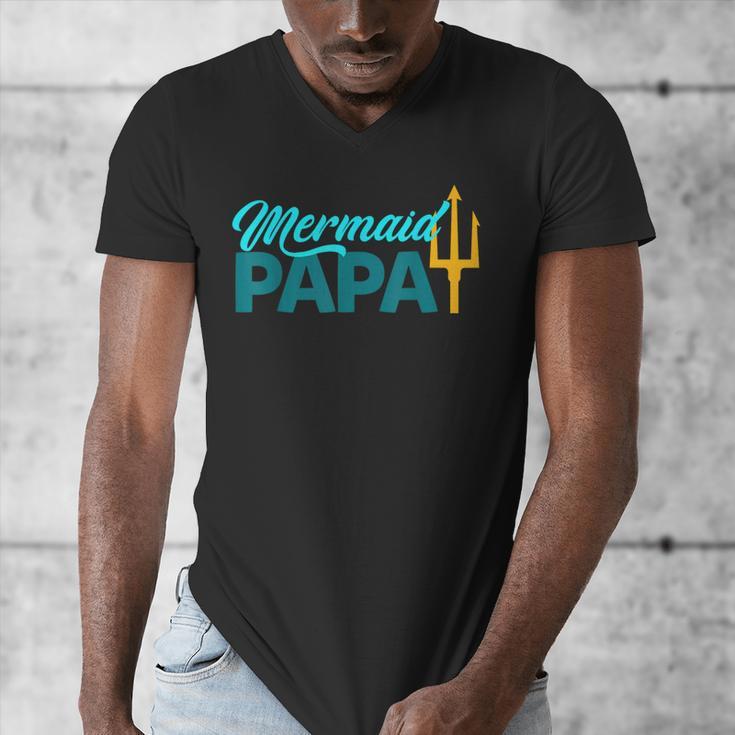 Mermaid Dad Mermaid Papa Grandpa Security Party Small Men's V-Neck T-Shirt