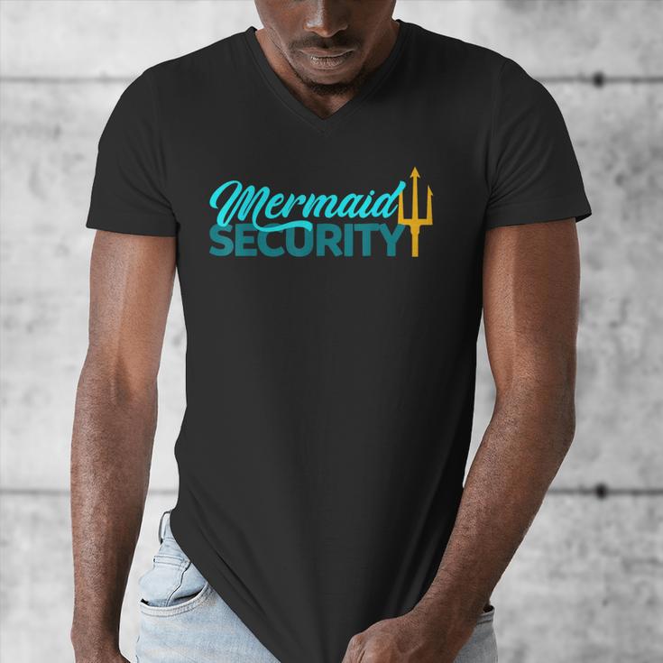 Mermaid Security Birthday Party Matching Dad Boys Men's V-Neck T-Shirt