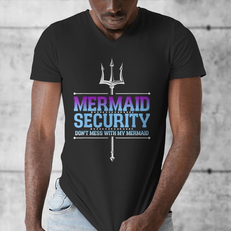 Mermaid Security Merman Merdad Mermaid Squad Fathers Day Dad Men's V-Neck T-Shirt