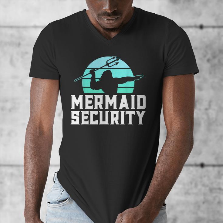 Mermaid Security Shirt Boys Swimmer Dad Merdad Trident Men's V-Neck T-Shirt