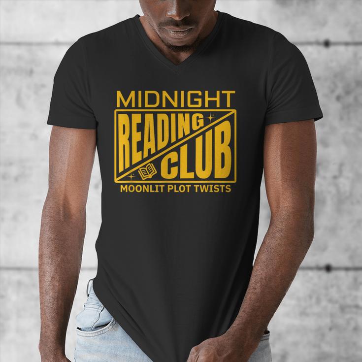 Midnight Reading Club Night Owl Book Readers Men's V-Neck T-Shirt Midnight Reading Club Night Owl Book Readers Men's V-Neck T-Shirt