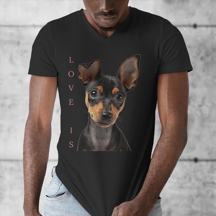 Miniature Pinscher Shirt Dog Mom Dad Tshirt Love Puppy Pet Men's V-Neck T-Shirt