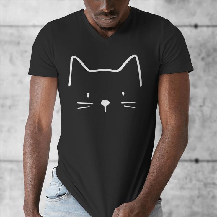 Minimalist Cat Mom Cat Dad Men Kids Women Cat Men's V-Neck T-Shirt
