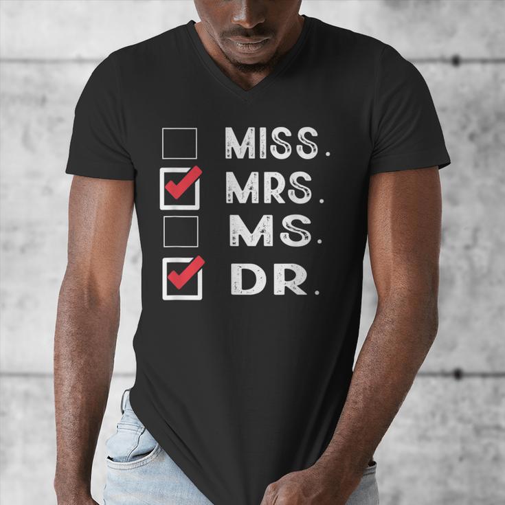 Miss Mrs Ms Dr Check Doctoral Student Bye PhD Graduation Men's V-Neck T-Shirt