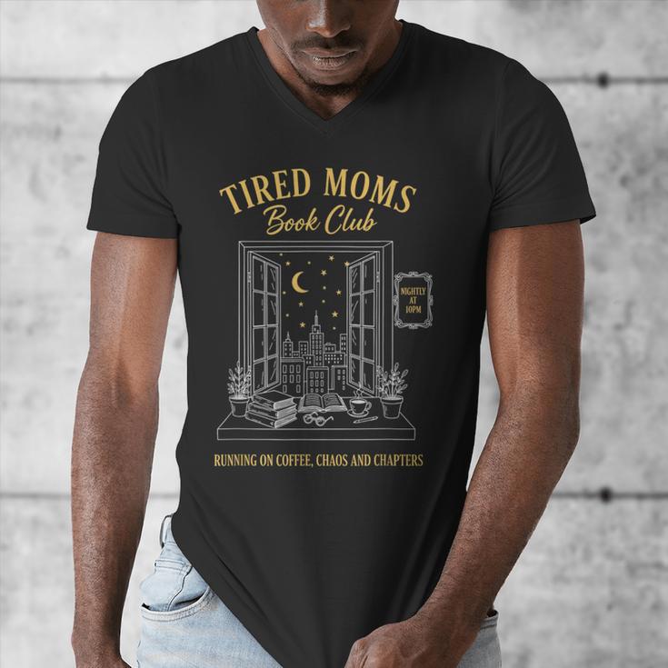 Mom Book Club Tired Moms Book Club Running On Coffee Cha0 Men's V-Neck T-Shirt Mom Book Club Tired Moms Book Club Running On Coffee Cha0 Men's V-Neck T-Shirt