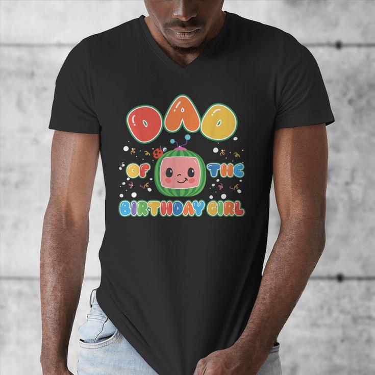 Mom And Dad Of The Birthday Girl Melon Family Matching Men's V-Neck T-Shirt