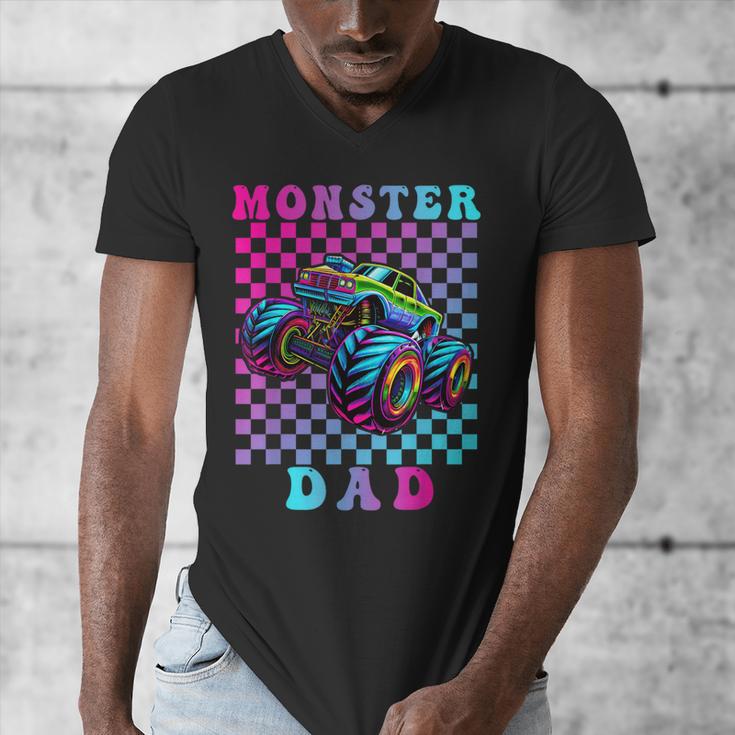 Monster Truck Dad Family Matching Shirt Truck Lovers Men's V-Neck T-Shirt Monster Truck Dad Family Matching Shirt Truck Lovers Men's V-Neck T-Shirt