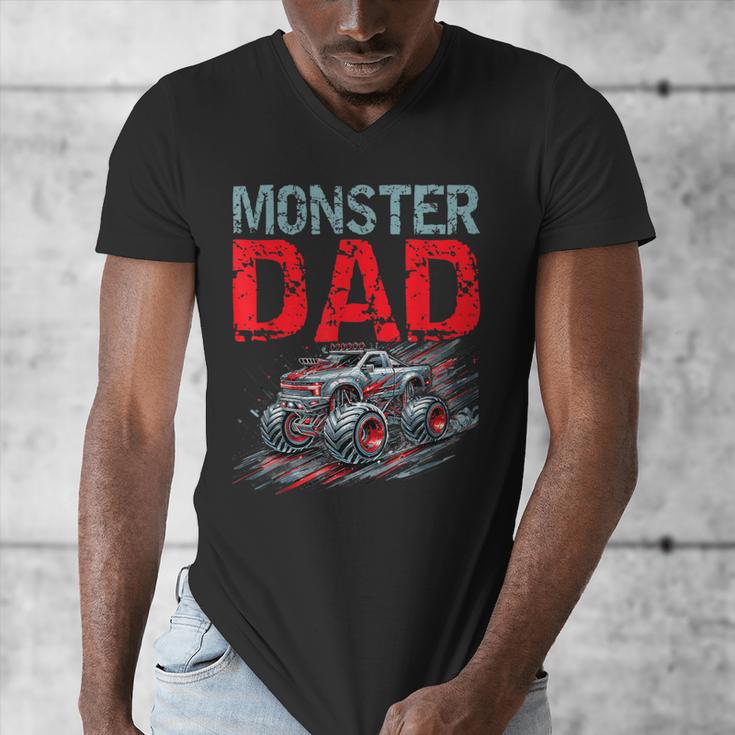 Monster Truck Dad Father's Day Men Men's V-Neck T-Shirt