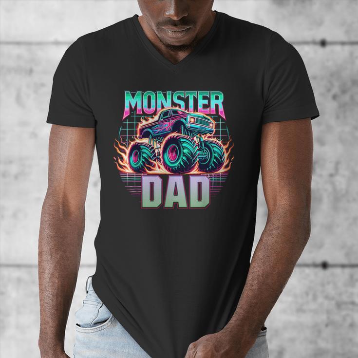 Monster Truck Dad Monster Truck Are My Jam Truck Lovers Men's V-Neck T-Shirt