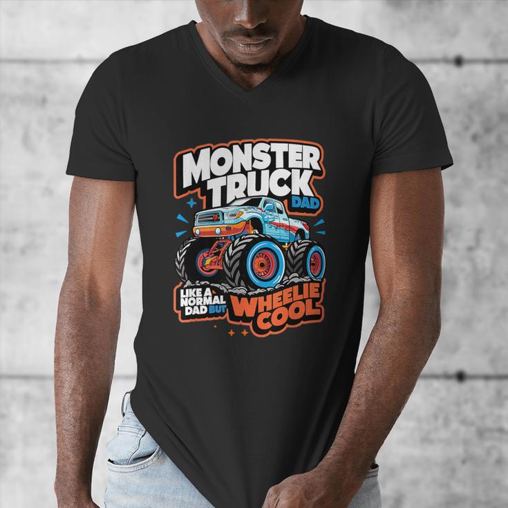 Monster Truck Dad Wheelie Cool Like Normal Dad Men's V-Neck T-Shirt
