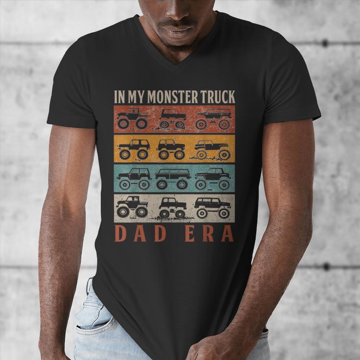 In My Monster Trucks Dad Era Matching Family Truck Lovers Men's V-Neck T-Shirt