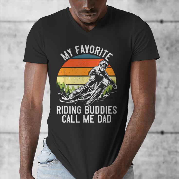 Motorcycle Dad Dirt Bike Shirt Motocross Riding Buddies Men's V-Neck T-Shirt