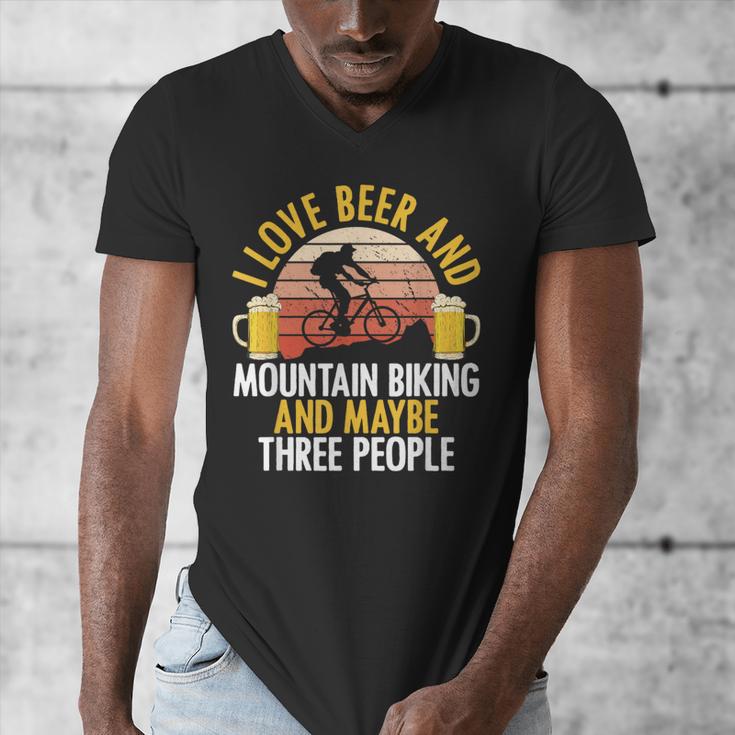Mountain Biking Beer Drinking Introvert Sayings For Cyclist Men's V-Neck T-Shirt Mountain Biking Beer Drinking Introvert Sayings For Cyclist Men's V-Neck T-Shirt