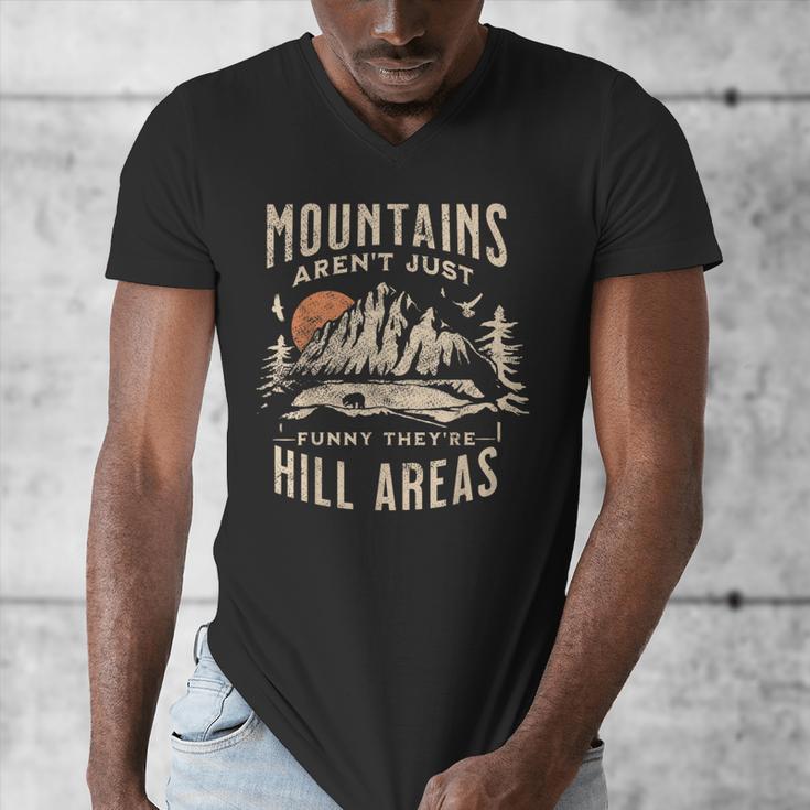 Mountains Aren't They'Re Hill Areas Dad Joke Word Pun Men's V-Neck T-Shirt