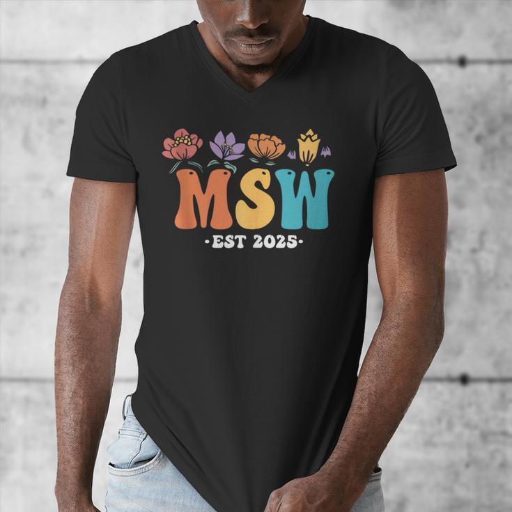 MSW Est 2025 Graduation School Social Worker Shirt Master Men's V-Neck T-Shirt