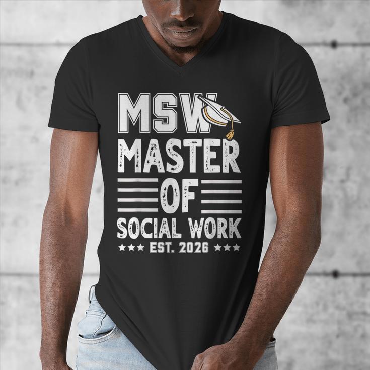 MSW Est 2026 Masters Of Social Work Graduation Social Worker Men's V-Neck T-Shirt