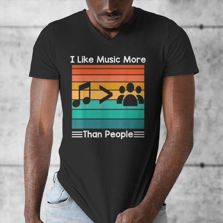 I Like Music More Than People Introvert Saying Quote Men's V-Neck T-Shirt