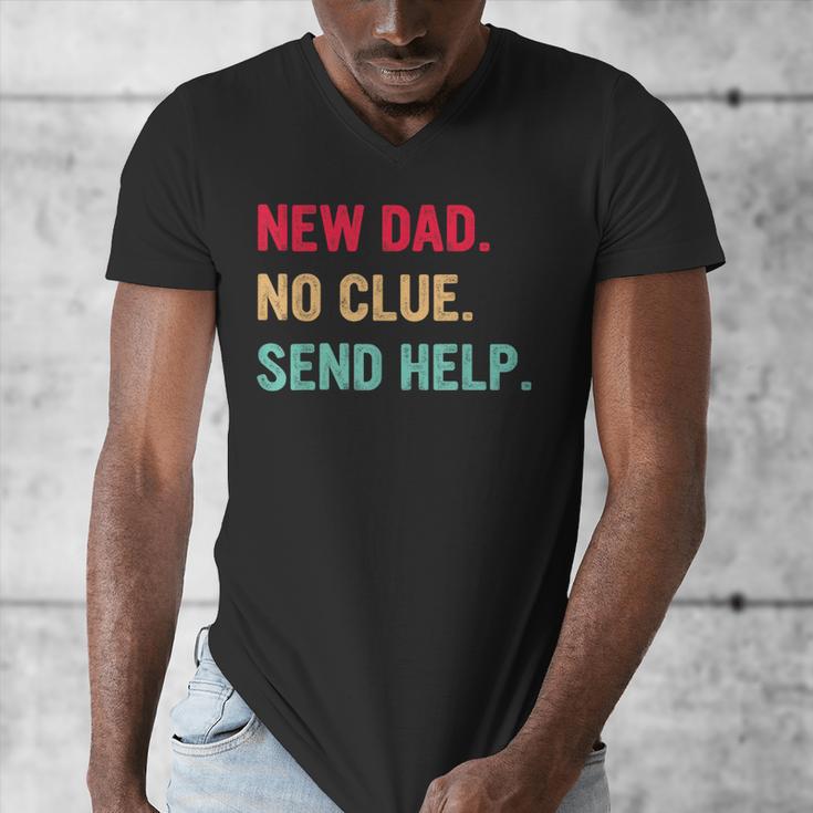 New Dad No Clue Send Help Vintage Men's V-Neck T-Shirt